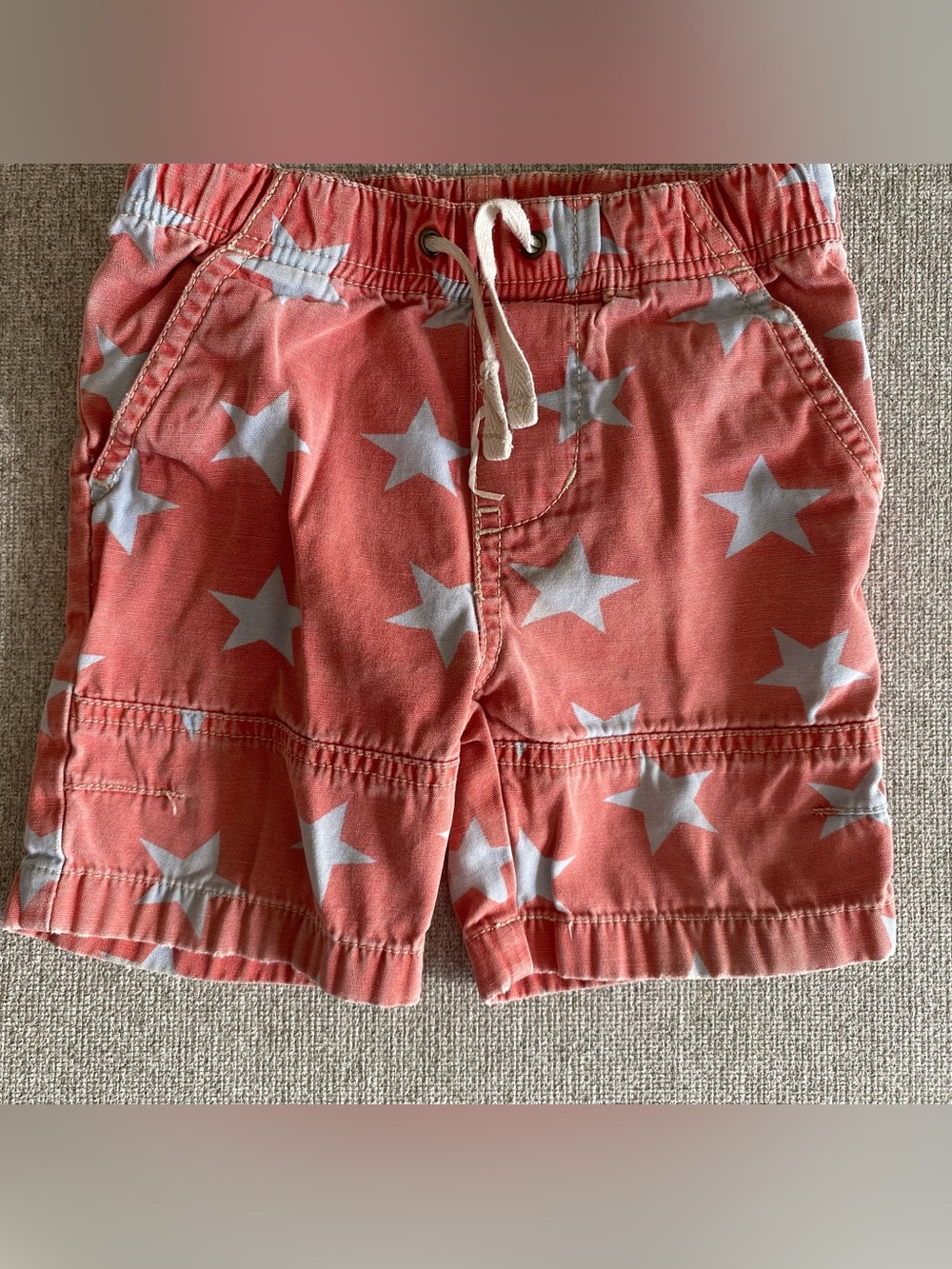 Baby Boden Red Star Pull-On Shorts